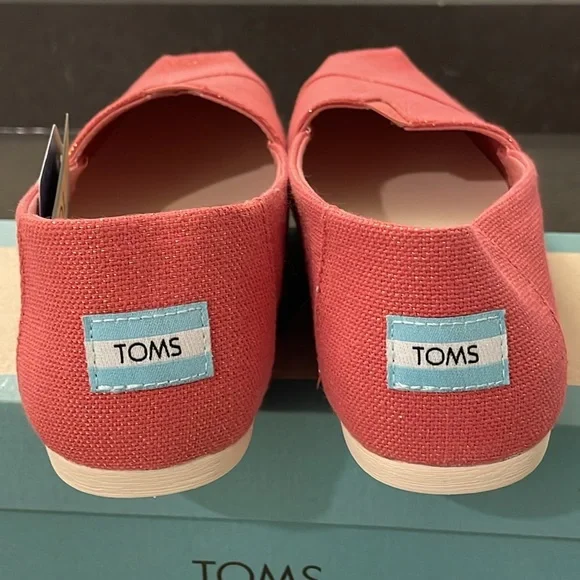 Toms Faded Rose Metallic Linen Alpargata Shoes NWT 8.5 - Picture 4 of 12